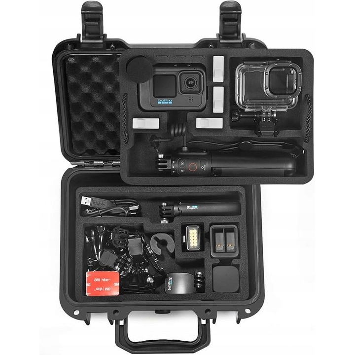 Водоустойчив калъф за GoPro камера, Lekufee, отделения за аксесоари, лесно пренасяне, компактни размери