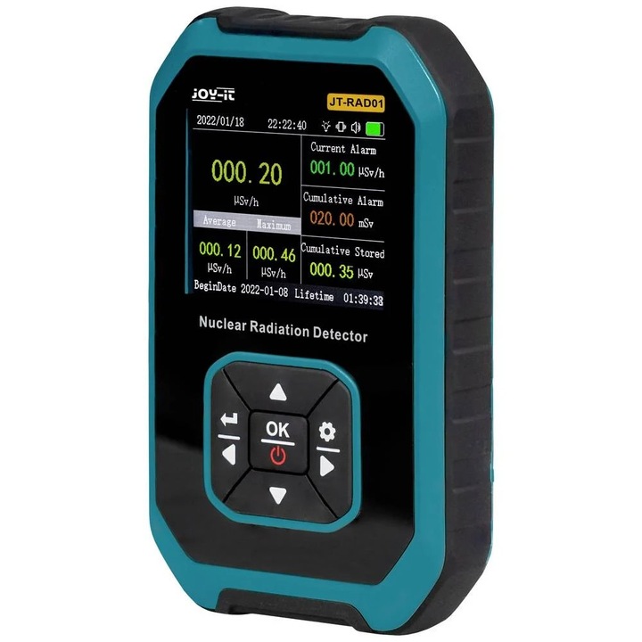 Masurator Geiger Fnirsi JT-RAD01, beta, gamma, 1100 mAh, USB-C, 122x77x27mm