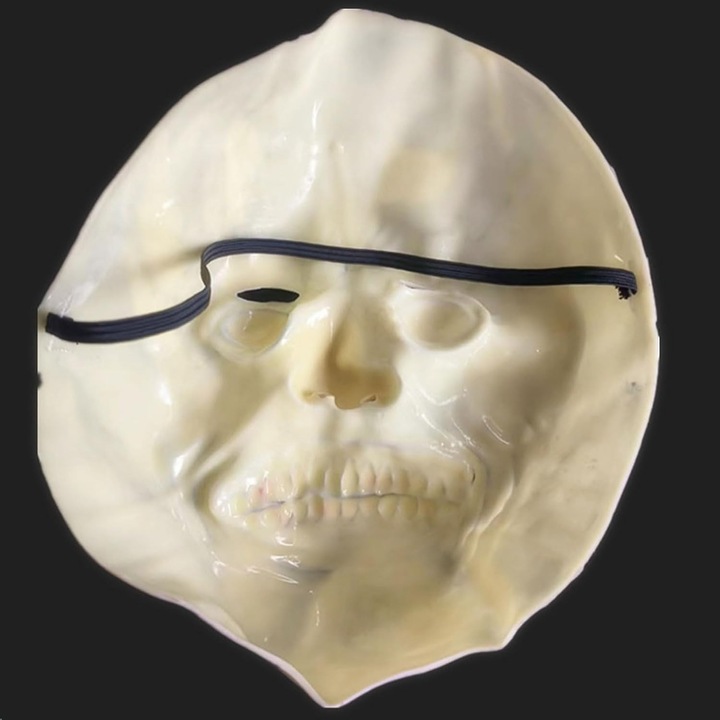 Latex Halloween maszk démon mosollyal, ijesztő design, uniszex