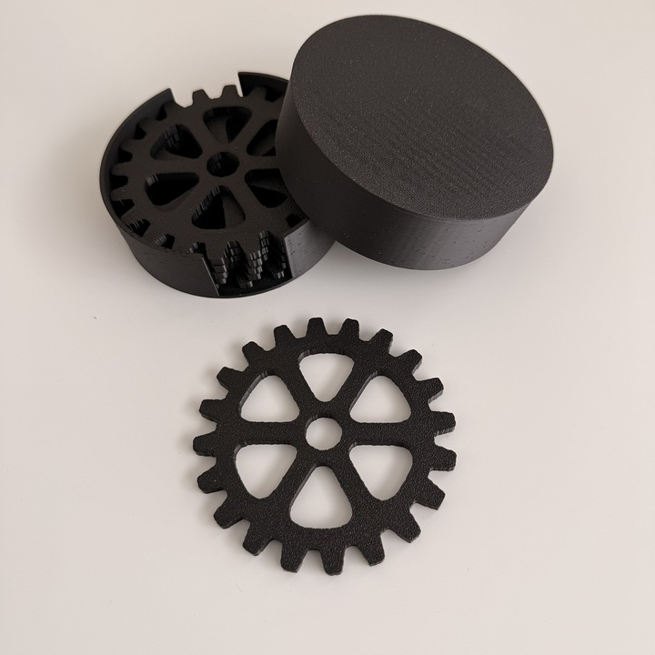 Set 6 suporturi / coastere pahare, rotund, diametru 10 cm, negru, cutie inclusa, imprimate 3D