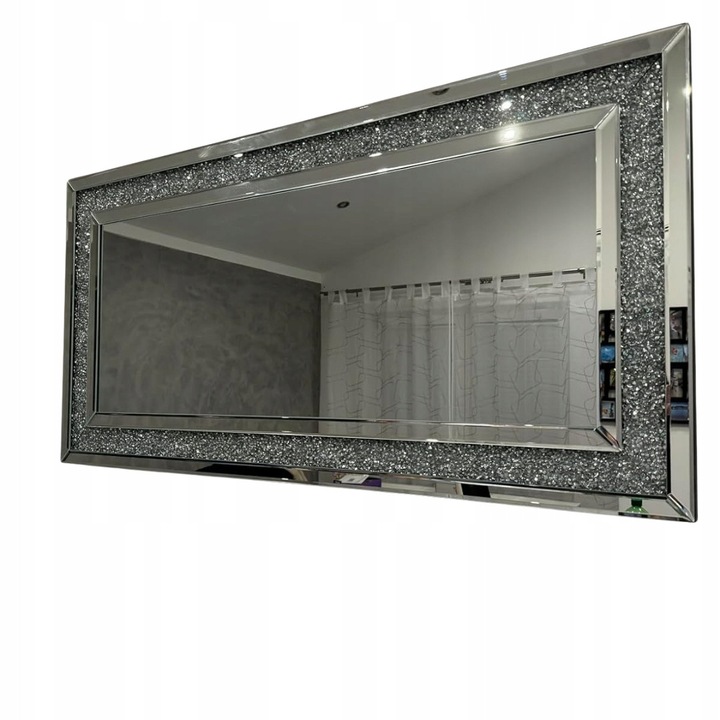 Oglinda cristalin Artloge, 120x60x2,8cm, argintiu, fara rama, set de 1 buc.