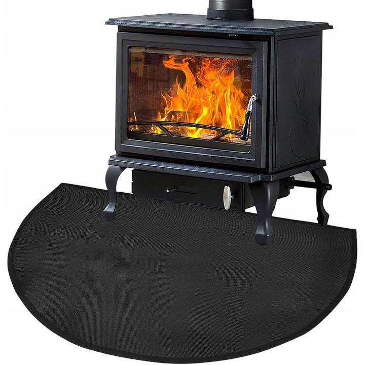 Tűzálló szőnyeg padlóvédelemhez, 80x50cm, fekete, magas hőmérsékletnek ellenálló