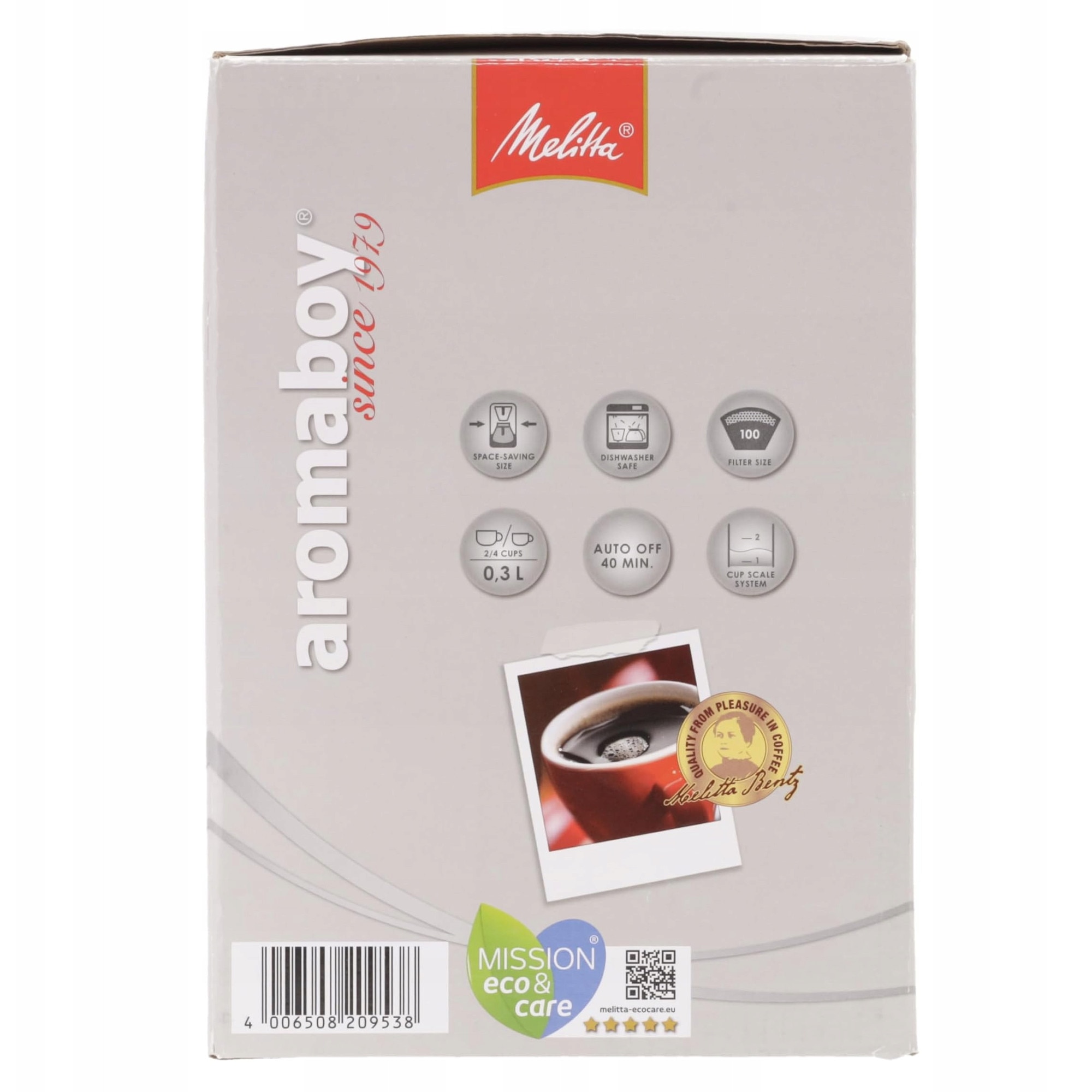 Cafetiera Mica cu Filtru, Alb, 2 Cani, Usor de Curatat, Melitta