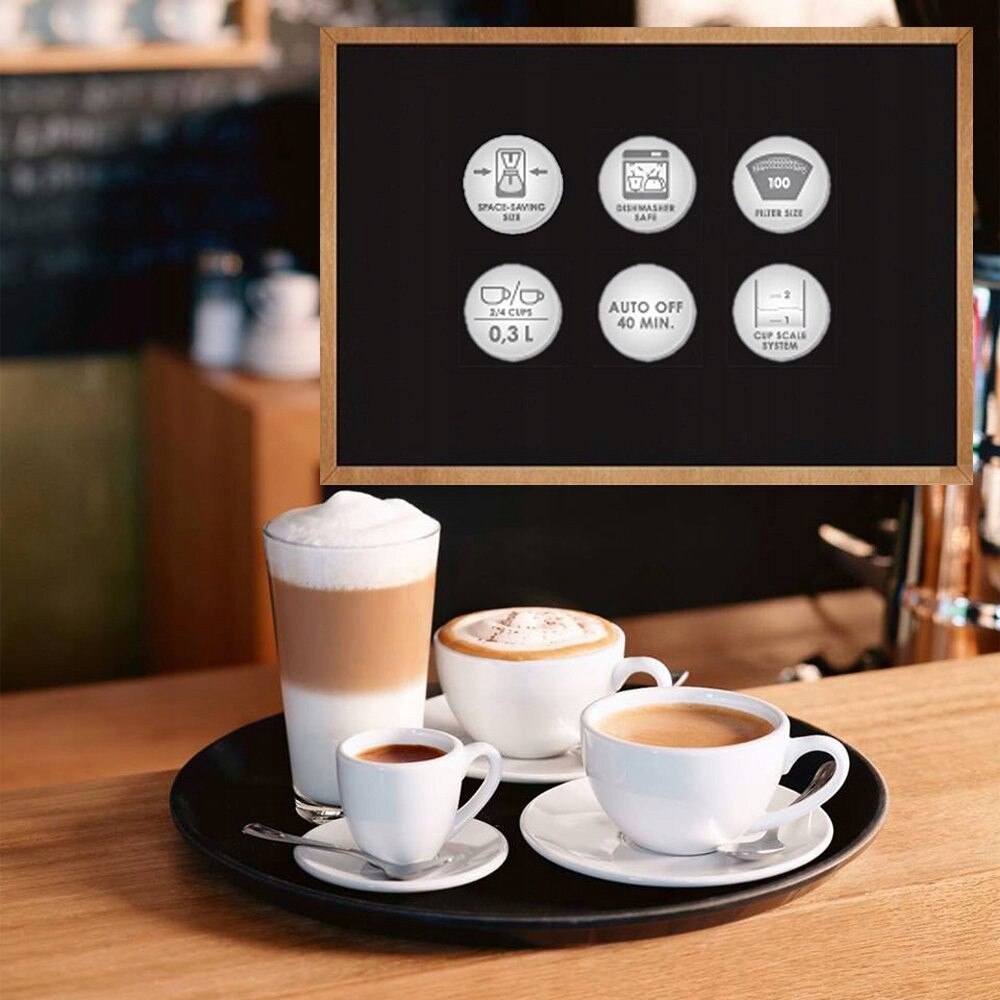 Cafetiera Mica cu Filtru, Alb, 2 Cani, Usor de Curatat, Melitta