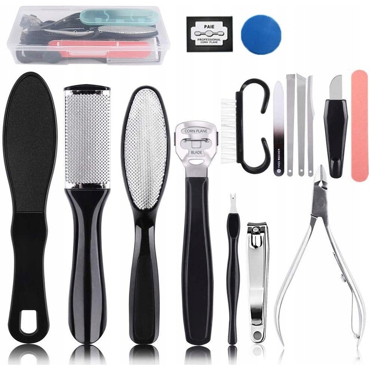 Set de unelte pentru manichiura si pedichiura, GALAX, utilizare usoara, siguranta, multicolor