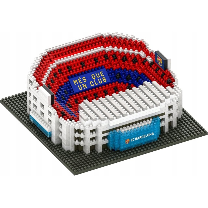 Set de constructie Miniaturov Stadion, 1360 elemente, alb, 18x13x7cm