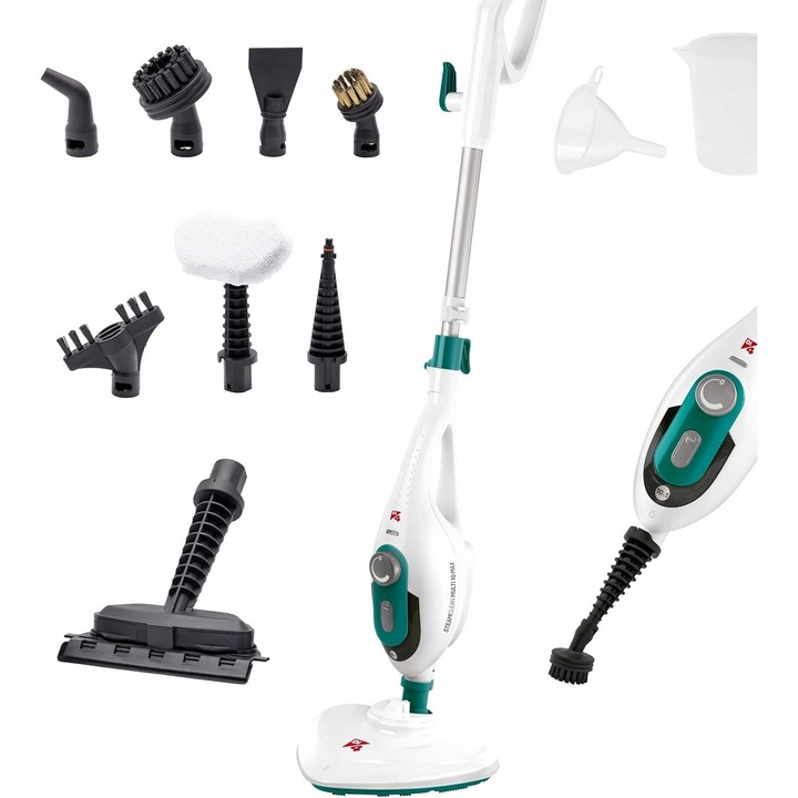 Mop cu abur 1500W, 380ml, 10 accesorii, curatare fara chimicale, dimensiuni 57x17x19,5cm