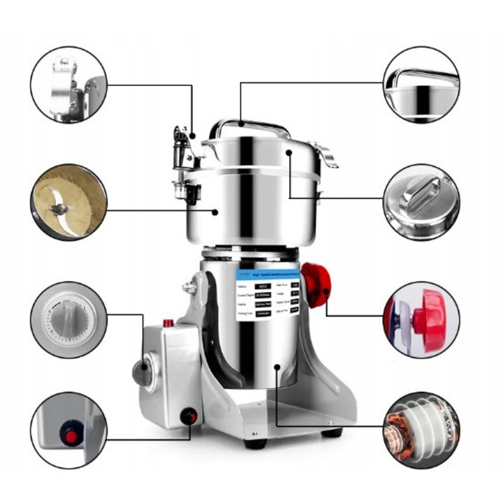 Rasnita electrica, 3000W, 37x13,5x15,5cm, multifunctional, argintiu