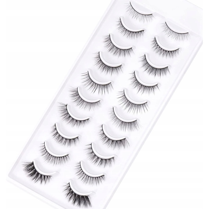 Set de 10 perechi gene false 3D, naturale, mix stiluri, usoare