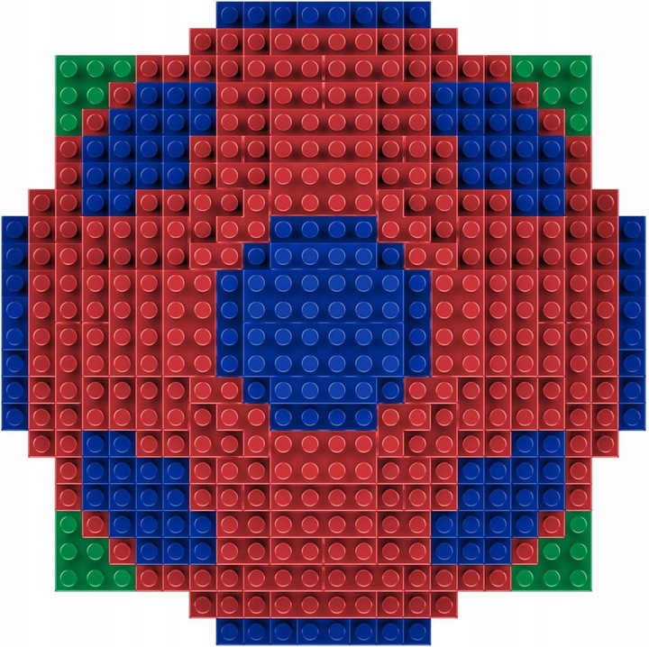 Set de constructie FC Barcelona - Minge 3D din piese, 10x9x9cm, 696 elemente, cu logo oficial