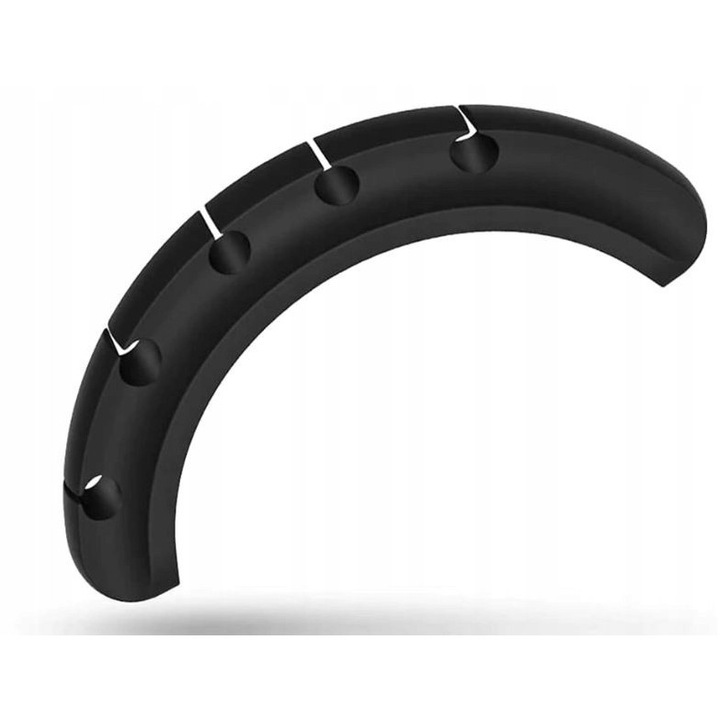 Organizator pentru cabluri, 5 sectiuni, negru, 11,7x2,1x1,6cm