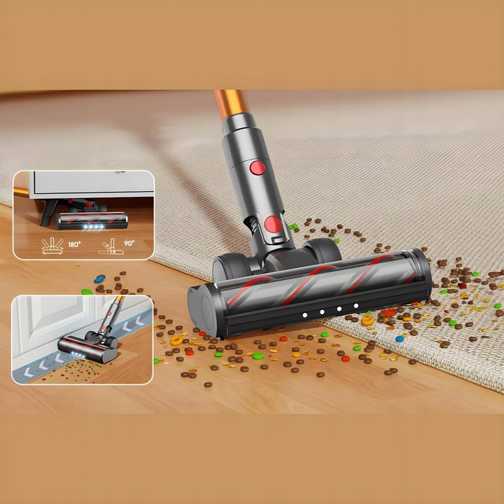 Aspirator vertical fara fir Laresar V7, 550W, filtr HEPA, 1,5l, accesorii incluse