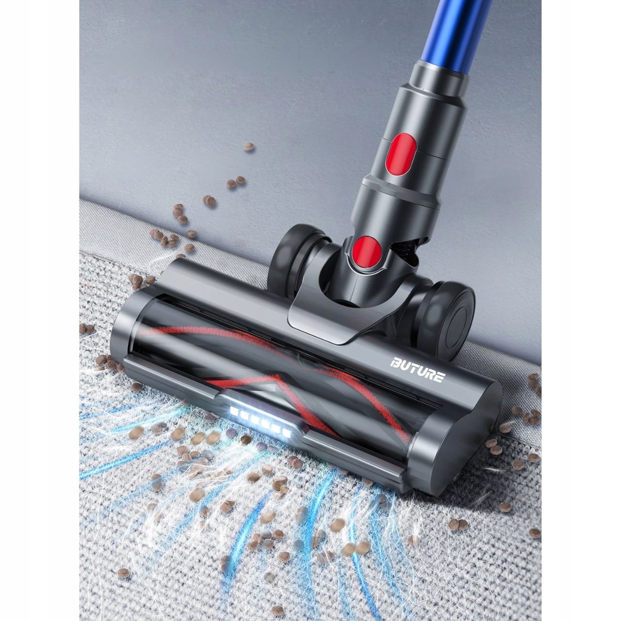Aspirator vertical fara fir Buture JR500, 450W, 36kPa, 3 trepte, 55 minute autonomie, 1,2L, cu iluminare LED