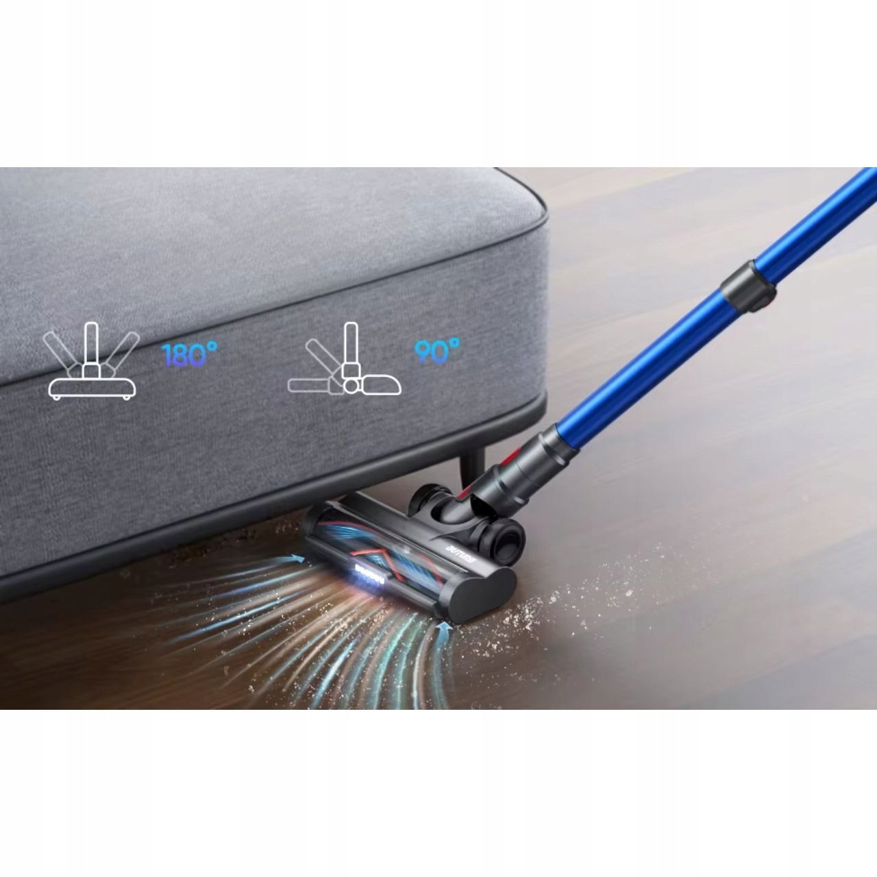 Aspirator vertical fara fir Buture JR500, 450W, 36kPa, 3 trepte, 55 minute autonomie, 1,2L, cu iluminare LED