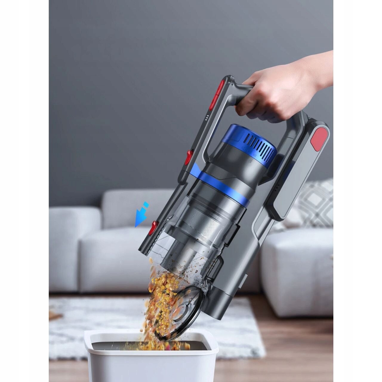 Aspirator vertical fara fir Buture JR500, 450W, 36kPa, 3 trepte, 55 minute autonomie, 1,2L, cu iluminare LED