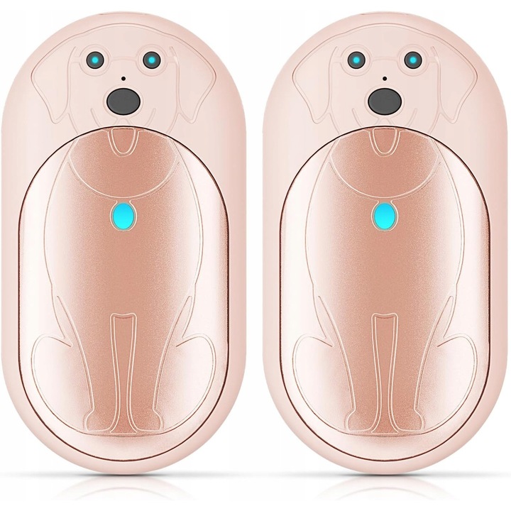 Incalzitoare corporale, 2 bucati, 6000mAh, 3 niveluri de incalzire, roz, compact