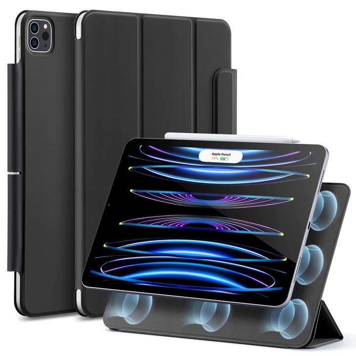 Husa tableta ESR, compatibila cu iPad Pro 11", protectie usoara, suport pliabil, neagra, 24,9x1,4x18,5cm