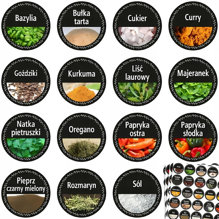 Set etichete pentru condimente, Denix, 120 bucati