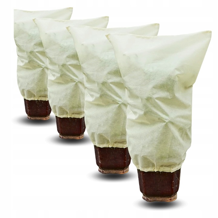 Set 4 huse protectie plante, 80x100cm, 50g/m, izolatie polara, pentru iarna
