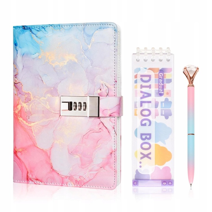 Jurnal A5, multicolor, 162 pagini, cu lacat, set cu autocolante si accesorii