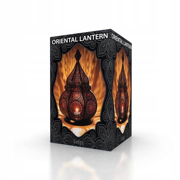 Lampa orientala mare, 36x20,5cm, efect de umbra, cupru, pentru interior si exterior