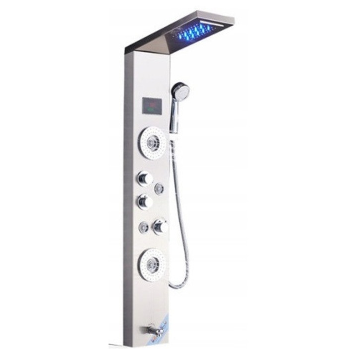 Panou coloana dus cu hidromasaj, termostat, QY, 122x20x47,5cm, set complet