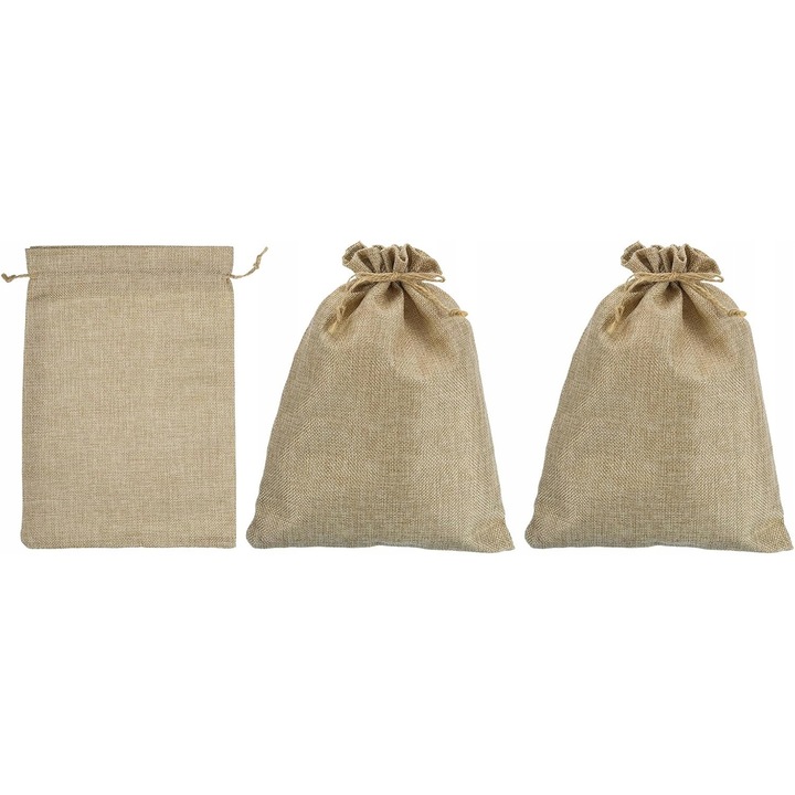 Set 3 pungi pentru monede, fara marca, bej, 30x20cm