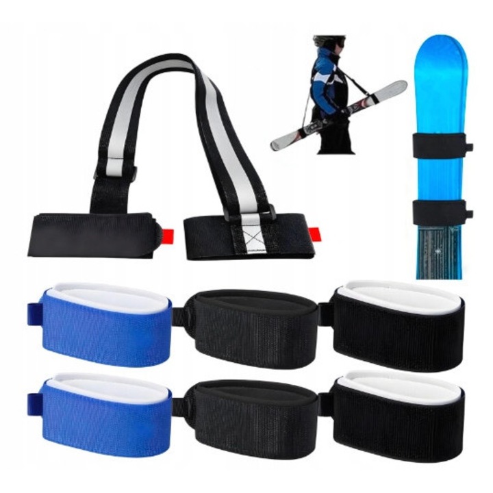 Pachet 7 curele transport skiuri Nylon