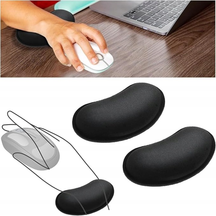 Mousepad cu suport pentru incheietura, 13,8x7,7x1,95cm, material impermeabil, design ergonomic