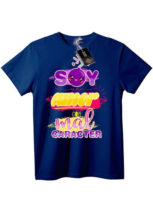 Tricou Iubire cu un Personaj Negativ, Bleumarin