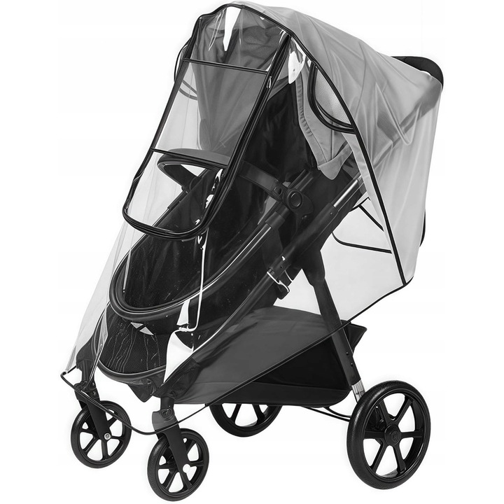 Patura impermeabila pentru carucior, protectie impotriva ploii, material transparent