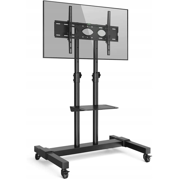 Suport TV mobil RFIVER, pentru televizoare 32-80 inch, inaltime ajustabila, capacitate 50 kg, culoare neagra