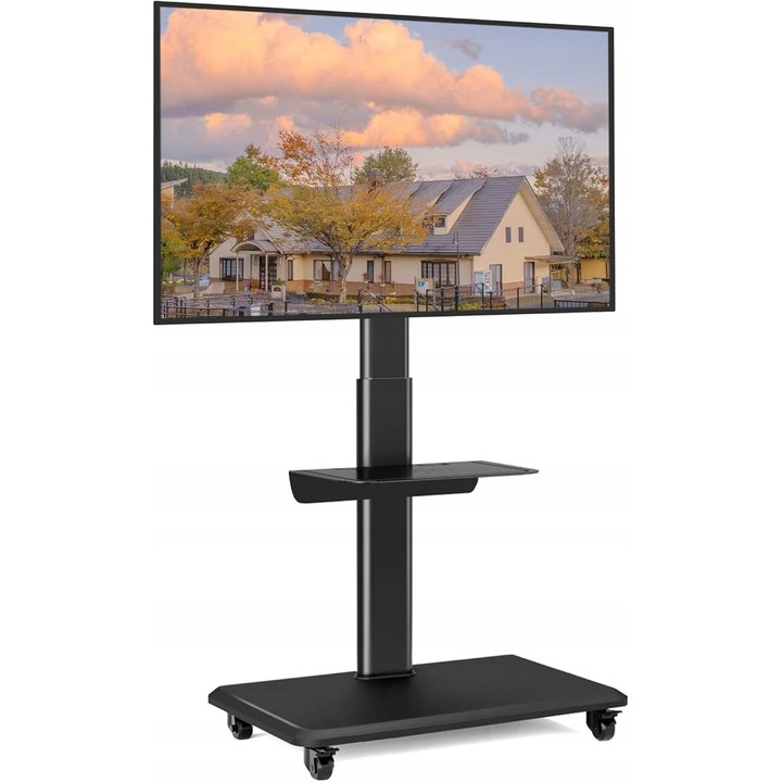 Suport TV RFIVER, pentru televizoare 32-65 inch, inaltime ajustabila, rotativ, sticla securizata, 1000-1300mm