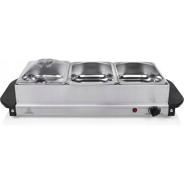Нагревател 3x1,5L, инокс, 200W, термостат, сребрист