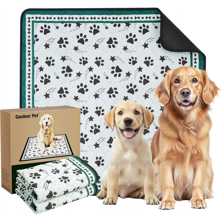 Substraturi absorbante pentru caini, set 2 bucati, 81x81 cm, gri, materiale rezistente