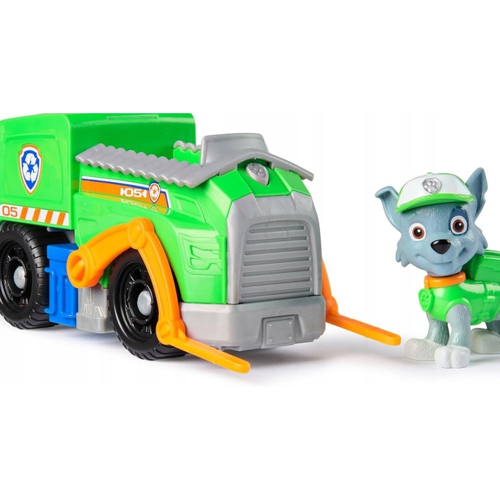 Masinuta reciclare, ecologist, verde, 16x18x8cm, set cu personaj