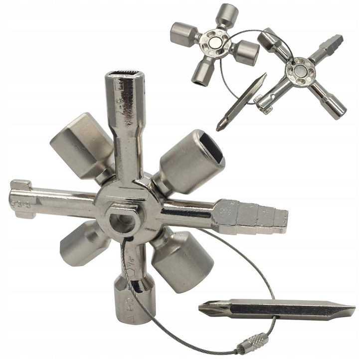 Cheie universala pentru dulapuri electrice 10 in 1 multifunctionala pentru panouri electrice radiatoare usi si ferestre