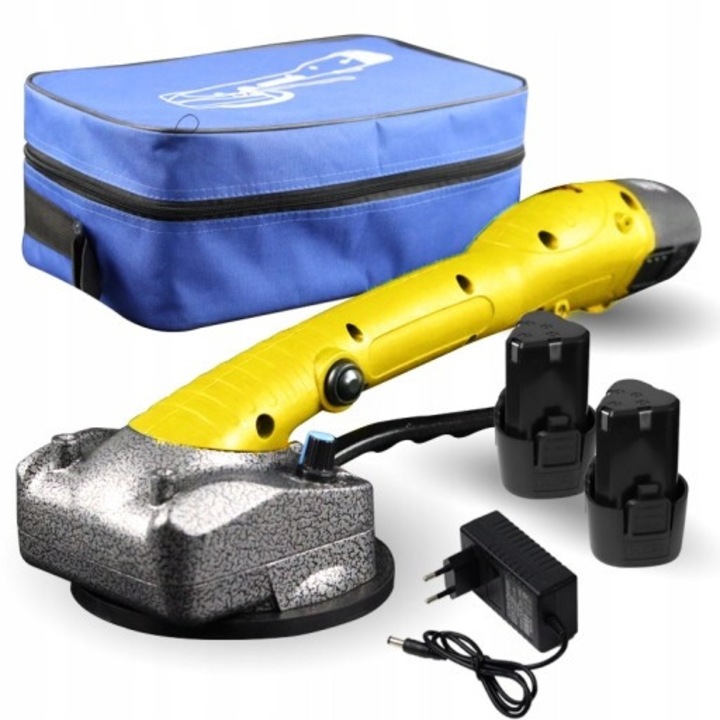 Masina de montat placi cu vibratii, 2000W, 12cm, galben, set complet