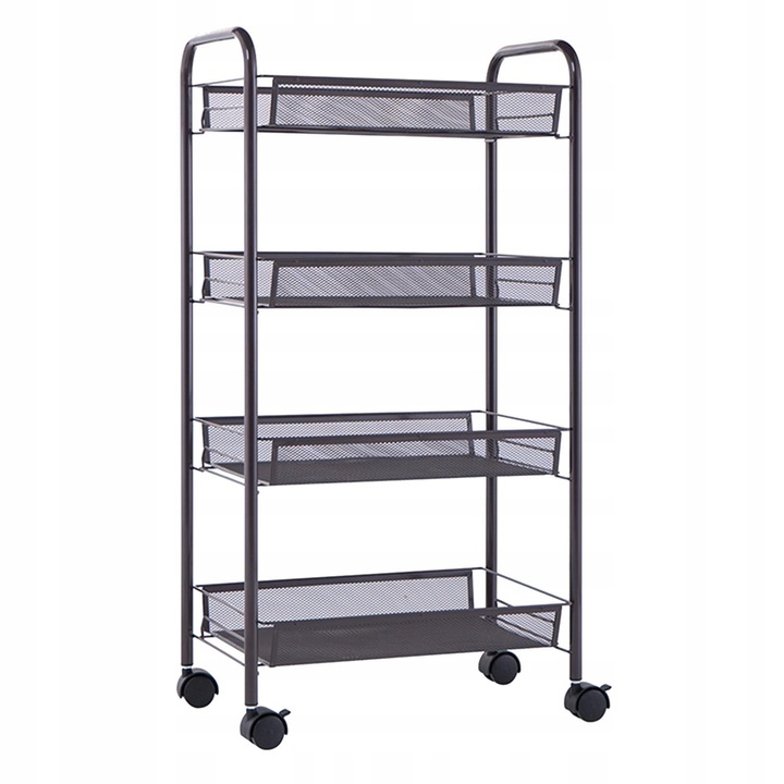 Raft cu roti Ecarla, 4 niveluri, design universal, 46x84x26cm, negru