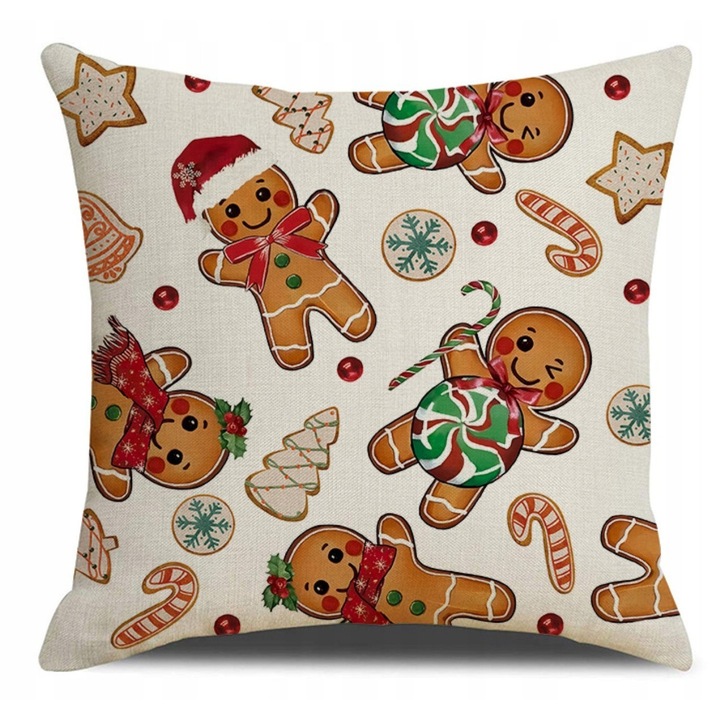 Fata de perna decorativa Ecarla, 45x45 cm, poliester, cu fermoar