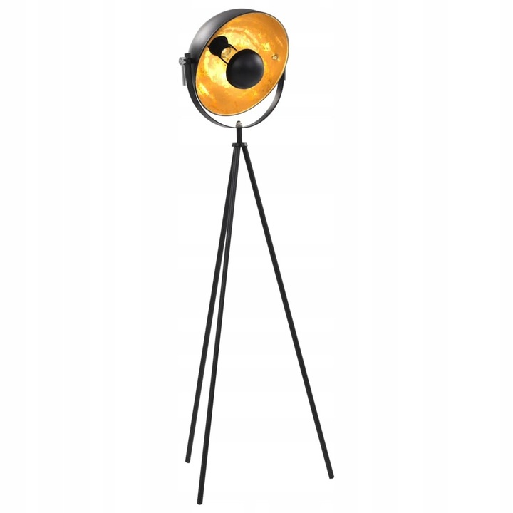 Lampa standa, design premium, neagra cu folie aurie, dimensiuni 31x15cm, inaltime 134cm
