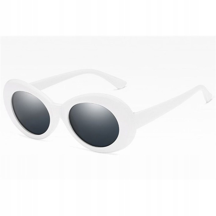 Ochelari de soare dama, retro, alb, dimensiuni 145x50x40mm, set