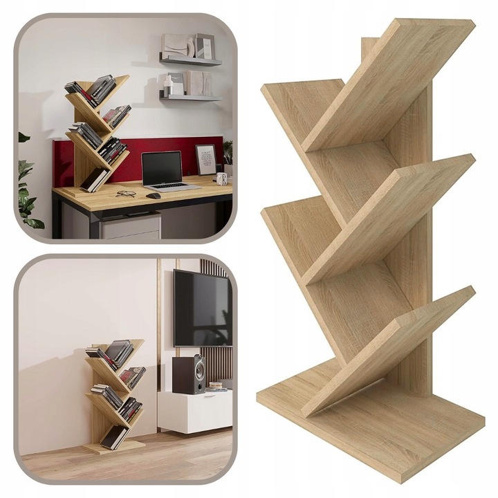 Raft, 5 polite, H65xW40xD19cm, pentru birou, salon, dormitor, bucatarie