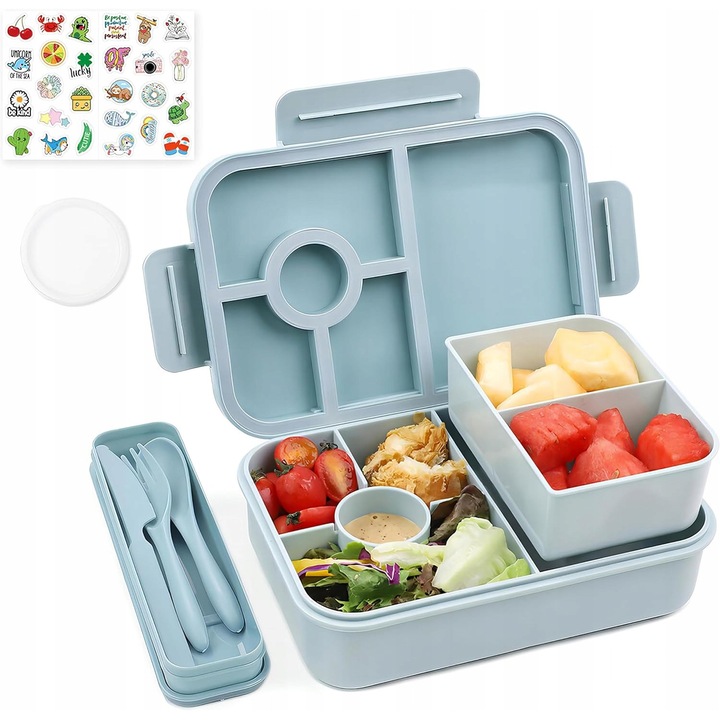 Ételkészítő doboz szett gyerekeknek, 1300 ml, 4 rekeszes, 3 darab