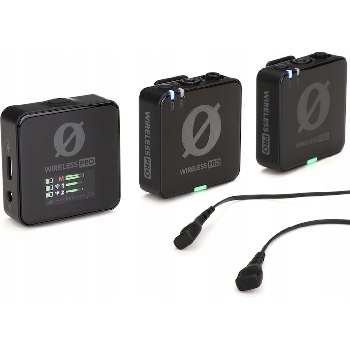 Microfon wireless Rode Wireless PRO, 2 transmitatori, 260m, 44x20x46,5mm