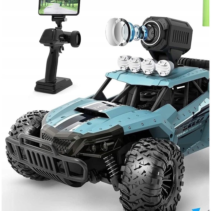 RC autó 1:16 Wi-Fi HD 720p kamerával, 4WD, 2 akkumulátor, fekete