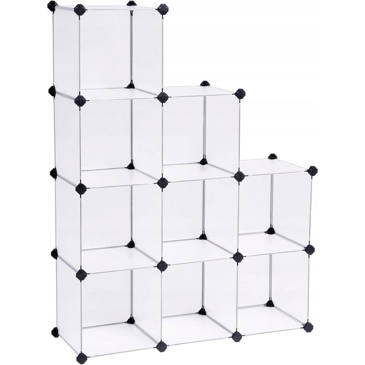 Raft modular din plastic PP, 6 polite, 93x31x123 cm