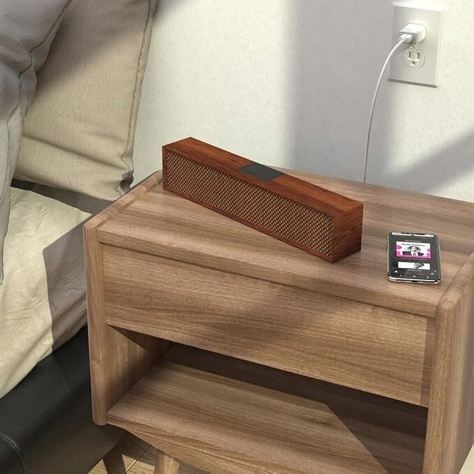 Soundbar PC, Smalody, Bluetooth, 5.0, design din lemn, portabila, pentru jocuri si muzica