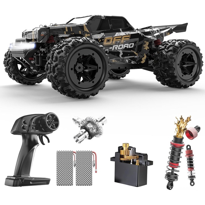 Masinuta RC off-road 1:16, 4WD, 40 km/h, negru-verde, 2 acumulatori 1500 mAh