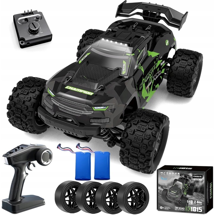 RC terepjáró autó 1:18, 4WD, 40 km/h, 2 kerékszett, zöld